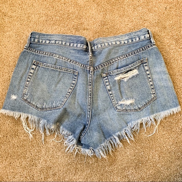 Like New Free People Frayed Denim Shorts - Picture 3 of 6